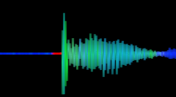 Waveform showing the start of a kick drum